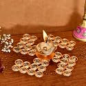 Elegant Crystal Diya for Home Décor – Sparkling Tealight Holder for Pooja, Festivals &amp; Gifting | Premium Decorative Diya for Divine Illumination | Ideal for Gifting (15 Nag)