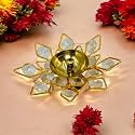 Elegant Crystal Diya for Home Décor – Sparkling Tealight Holder for Pooja, Festivals &amp; Gifting | Premium Decorative Diya for Divine Illumination | Ideal for Gifting (15 Nag)