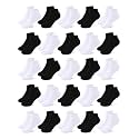 Cooraby 25 Pairs Kids' Low Cut Socks Half Cushion Sport Ankle Athletic Socks