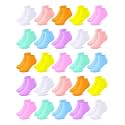 Cooraby 25 Pairs Kids' Low Cut Socks Half Cushion Sport Ankle Athletic Socks