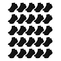 Cooraby 25 Pairs Kids' Low Cut Socks Half Cushion Sport Ankle Athletic Socks