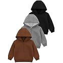 Cooraby 3 Pack Baby and Toddler Boys Half Zip Fleece Hoodie Sweatshirts