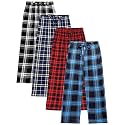 Cooraby 4 Pack Boys Plaid Pants with Pockets Elastic Waist Drawstring Printed Plaid Pants Christmas for Boys Girls