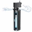 COOSPIDER Aquarium Filter with 7W U-V Light 300GPH for 75-200 Gallon Tank