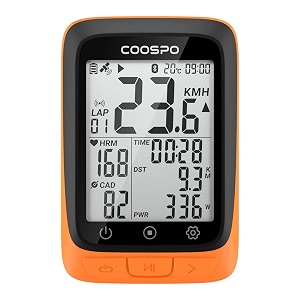 coospo bc107 wireless bike meter automatic signal acquisition time waterproof ip67  bluetooth ant  24 inch automatic backlight suitable for all bikes orange