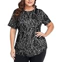 COOTRY Plus Size Workout Tops for Women Short Sleeve Athletic Yoga Shirts