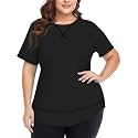 COOTRY Plus Size Workout Tops for Women Short Sleeve Athletic Yoga Shirts