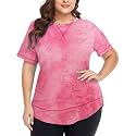 COOTRY Plus Size Workout Tops for Women Short Sleeve Athletic Yoga Shirts