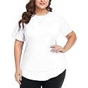 COOTRY Plus Size Workout Tops for Women Short Sleeve Athletic Yoga Shirts