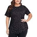 COOTRY Plus Size Workout Tops for Women Short Sleeve Athletic Yoga Shirts