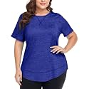 COOTRY Plus Size Workout Tops for Women Short Sleeve Athletic Yoga Shirts