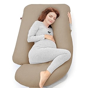 coozly g shape belly back pregnancy pillow  g shape maternity pillow with 100 cotton removable covers  g pregnancy sleeping pillow mellow beige