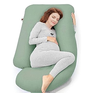 coozly g shape belly back pregnancy pillow  g shape maternity pillow with 100 cotton removable covers  g pregnancy sleeping pillow sage green