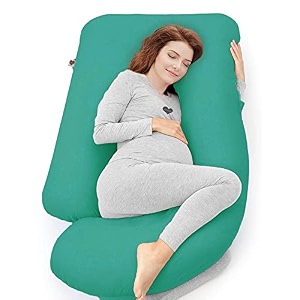 coozly g shape belly back pregnancy pillow  g shape maternity pillow with 100 cotton removable covers  g pregnancy sleeping pillow cyan green