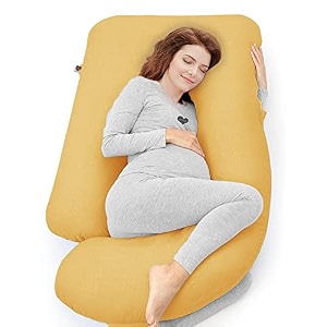 coozly g shape belly back pregnancy pillow  g shape maternity pillow with 100 cotton removable covers  g pregnancy sleeping pillow mustard
