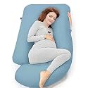 COOZLY G Shape Belly Back Pregnancy Pillow | G Shape Maternity Pillow with 100% Cotton Removable Covers | G Pregnancy Sleeping Pillow (Sky Blue)
