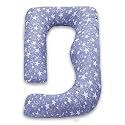COOZLY G Shape Belly Back Pregnancy Pillow | G Shape Maternity Pillow with 100% Cotton Removable Covers | G Pregnancy Sleeping Pillow (Born Star Grey)