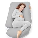 COOZLY G Shape Belly Back Pregnancy Pillow | G Shape Maternity Pillow with 100% Cotton Removable Covers | G Pregnancy Sleeping Pillow (Light Grey)
