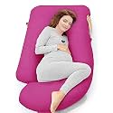 COOZLY G Shape Belly Back Pregnancy Pillow | G Shape Maternity Pillow with 100% Cotton Removable Covers | G Pregnancy Sleeping Pillow (Fuschia Pink)