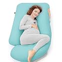 COOZLY G Shape Belly Back Pregnancy Pillow | G Shape Maternity Pillow with 100% Cotton Removable Covers | G Pregnancy Sleeping Pillow (Mint)