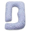 COOZLY G Shape Belly Back Pregnancy Pillow | G Shape Maternity Pillow with 100% Cotton Removable Covers | G Pregnancy Sleeping Pillow (Bue Butterfly)