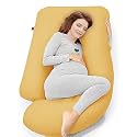 COOZLY G Shape Belly Back Pregnancy Pillow | G Shape Maternity Pillow with 100% Cotton Removable Covers | G Pregnancy Sleeping Pillow (Mustard)