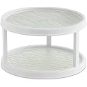 Copco Non-Skid 2 Tier Pantry Cabinet Lazy Susan Turntable, 12-Inch, White and Light Green (Pack of 6)