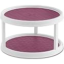Copco Non-Skid 2 Tier Pantry Cabinet Lazy Susan Turntable, 12-Inch, White/Purple (Pack of 6)