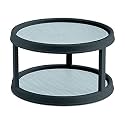 Copco Non-Skid 2-Tier Pantry Cabinet Lazy Susan Turntable, 12-Inch, Charcoal/Light Gray