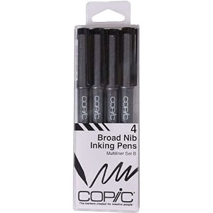 copic multiliner pen 4 piece set black b broad