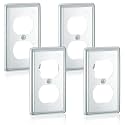 Copkim 4 Pcs 4"x2" Metal Electrical Box Cover 1-Gang Outlet Cover, 1 Duplex