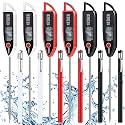 Copkim 6 Set Digital Food Thermometer Long Probe Instant,Black, White, Red