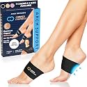 Copper Compression Large Sized Arch Support Sleeves. Targeted Compression for Plantar Fasciitis Symptoms, Pain, Flat Feet & High Arches. Breathable Support for Men & Women - Black