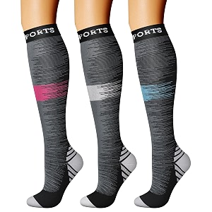 copper compression socks 3 pairs 15-20 mmhg is best athletic amp medical for men amp women running flight travel nurses - boost performance blood circulation amp recovery