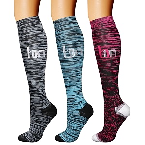 copper compression socks 3 pairs 15-20 mmhg is best athletic amp medical for men amp women running flight travel nurses - boost performance blood circulation amp recovery