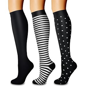 copper compression socks 3 pairs 15-20 mmhg is best athletic amp medical for men amp women running flight travel nurses - boost performance blood circulation amp recovery