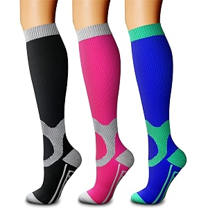 copper compression socks 3 pairs 15-20 mmhg is best athletic amp medical for men amp women running flight travel nurses - boost performance blood circulation amp recovery
