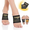 Copper Foot Arch Support Compression Sleeves for Women and Men 2 Pack