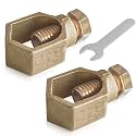 Copper Ground Rod Clamp, Great for 1/2”- 5/8” Grounding Rods (2, BCP58 (1/2''-5/8''))