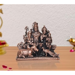 dattatreya copper shiv parivar shiva family idol family for home decor mandir pooja showpiece height 25 inch