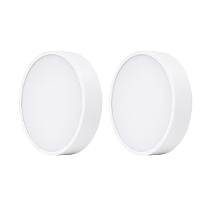 copper stone 12w surface mounted led round panel light  natural white 4000k  white polycarbonate body  energy efficient direct ceiling light for wooden concrete amp rcc ceiling  pack of 2
