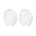 COPPER STONE 12W Surface Mounted LED Round Panel Light | Natural White (4000K) | White Polycarbonate Body | Energy Efficient Direct Ceiling Light for Wooden, Concrete &amp; RCC Ceiling | Pack of 2