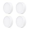 COPPER STONE 12W Surface Mounted LED Round Panel Light | Natural White (4000K) | White Polycarbonate Body | Energy Efficient Direct Ceiling Light for Wooden, Concrete &amp; RCC Ceiling | Pack of 4