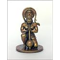 Copperhoard Hanuman Ji Murti | Small Resin Golden Gray 4 Inches | for Car Dashboard Home Decor Pooja Room Office Table | Bajrangbali Idol Statue Showpiece Decoration Gift Items, Idol