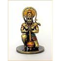 Copperhoard Hanuman Ji Murti | Small Resin Amber Gold 4 Inches | for Car Dashboard Home Decor Pooja Room Office Table | Bajrangbali Idol Statue Showpiece Decoration Gift Items, Idol