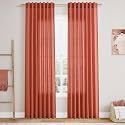 Coral Linen Curtains 84 Inch Length 2