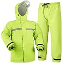 Coralrain Rain Suit Safety Waterproof Rain Jacket and Trouser Suit Raincoat With Hood lining For Men Women Adults Breathable
