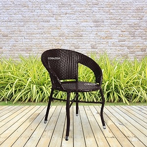 rattan wicker garden patio seating chair for balcony outdoor furniture single chair brown