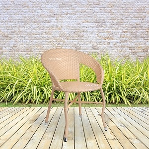 garden patio seating chair for balcony outdoor furniture single chair cream