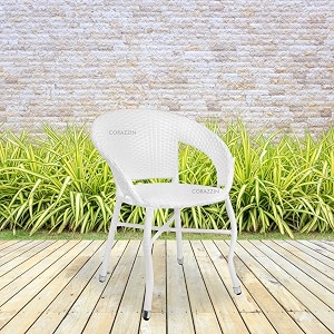 garden patio seating chair for balcony outdoor furniture single chair white
